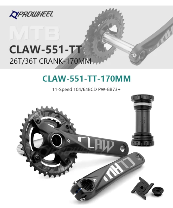 Giò dĩa xe đạp PROWHEEL - CLAW-551-TT - 36-26T - 170MM