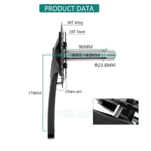 Giò dĩa xe đạp PROWHEEL - CLAW-551-TT - 36-26T - 170MM