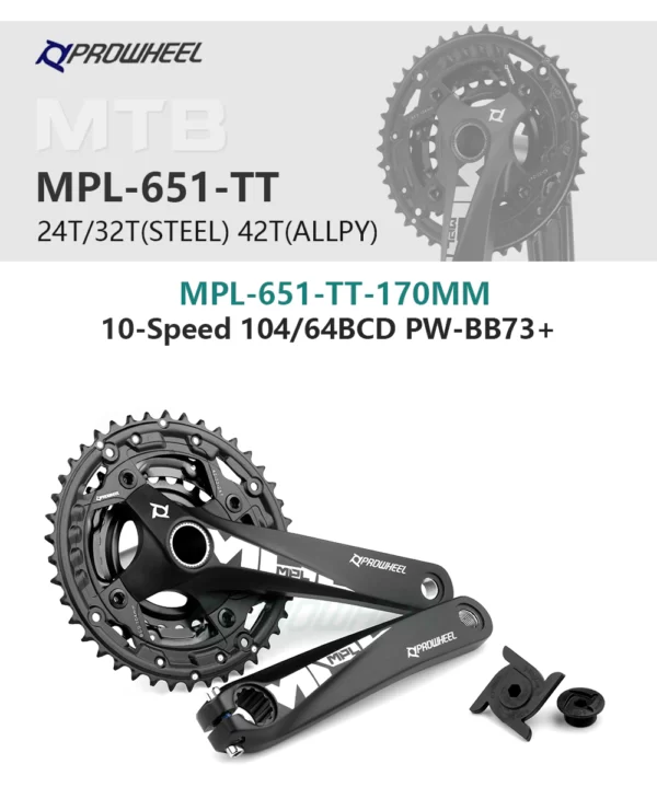 Giò dĩa xe đạp PROWHEEL MPL-651-TT-N - 42-32-24T - 170MM