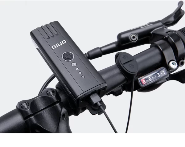 Đèn pha xe đạp pin sạc có còi GIYO-450 Lumen