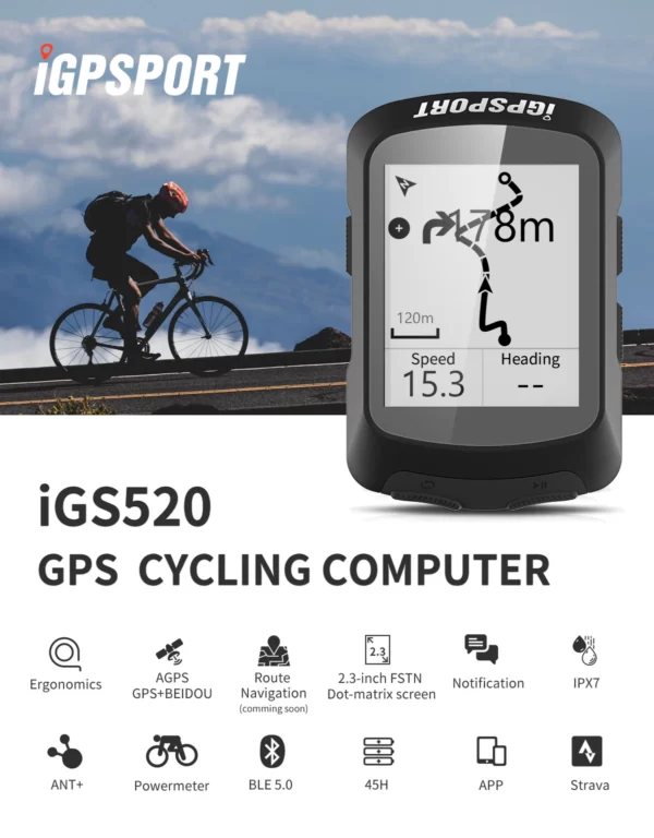 Đồng hồ xe đạp định vị GPS IGPSPORT - IGS520