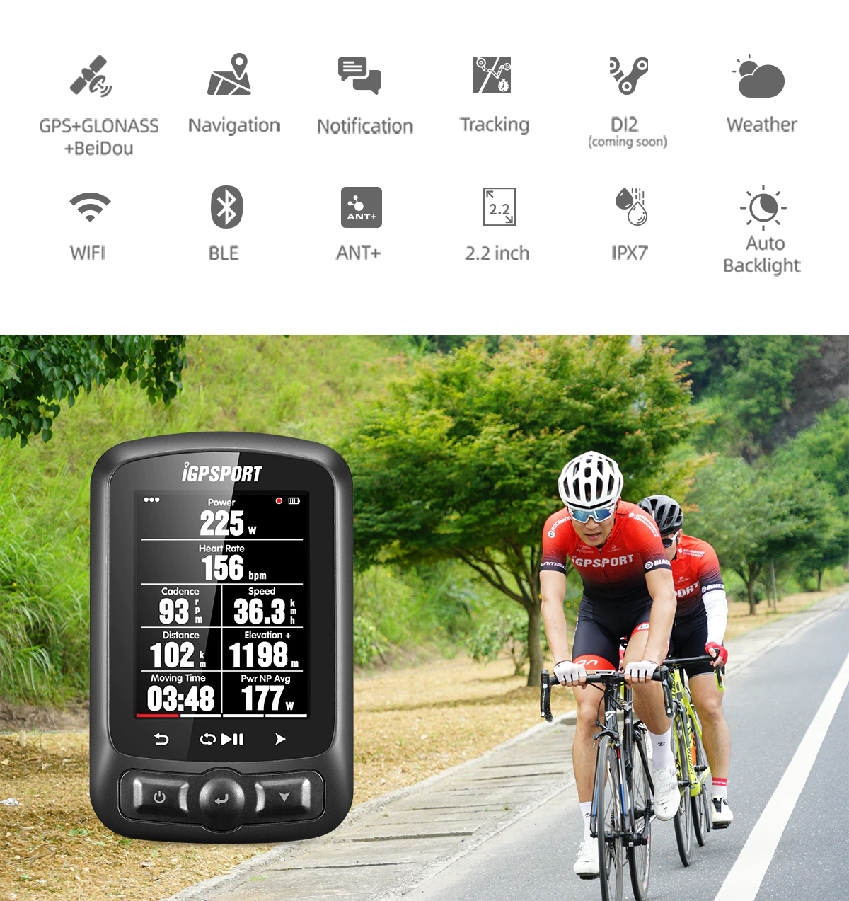 Đồng hồ xe đạp định vị GPS IGPSPORT - IGS620