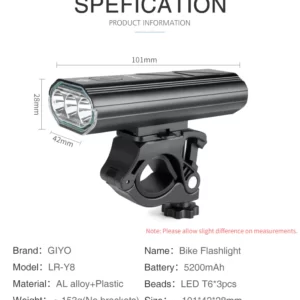 Đèn pha xe đạp pin sạc GIYO-RL-Y8